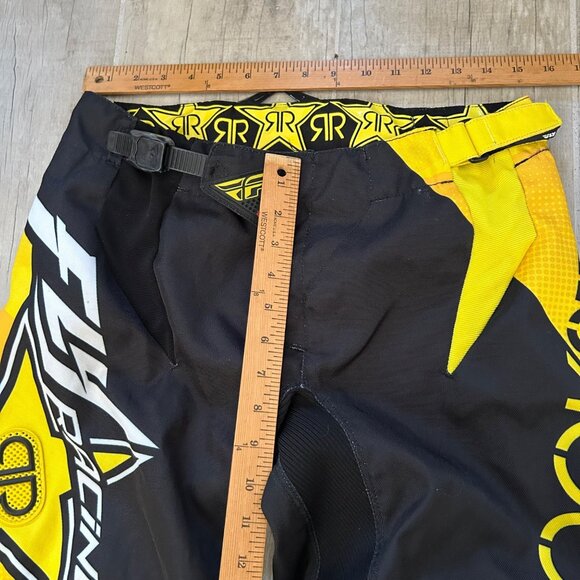 Fly Racing Rockstar Kinetic Mesh Tech Motocross Pants Size 32 Black & Yellow - Picture 10 of 11